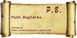 Poth Boglárka névjegykártya
