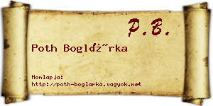 Poth Boglárka névjegykártya
